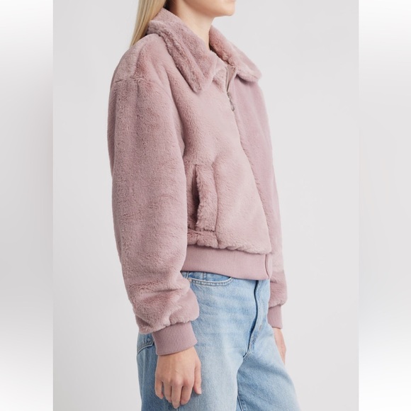Mango Soft Pink Teddy Jacket - Picture 1 of 3